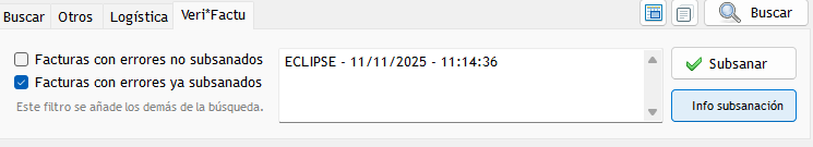 Historial de subsanaciones